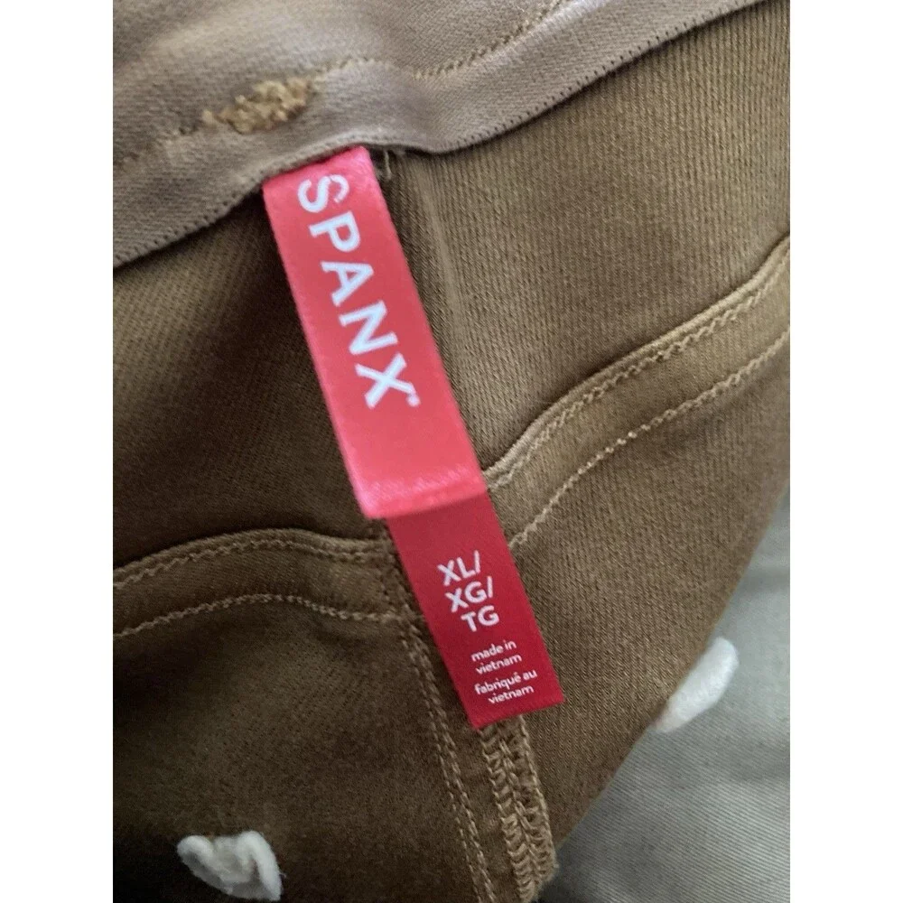 SPANX Utility Pull On Pants XL Cotton Blend Brown